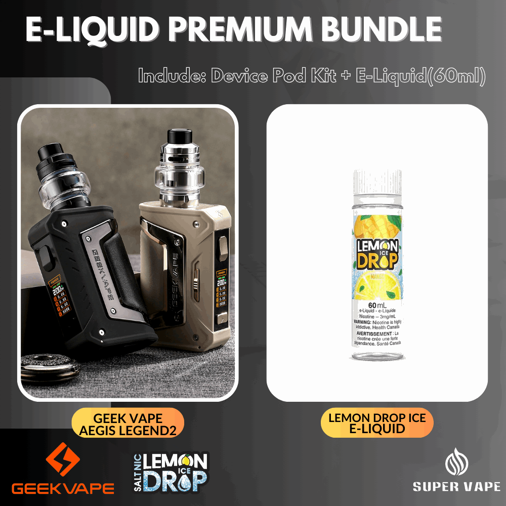 E-Liquid Premium Bundle: GEEK VAPE Aegis Legend2+Lemon Drop Ice E-Juice