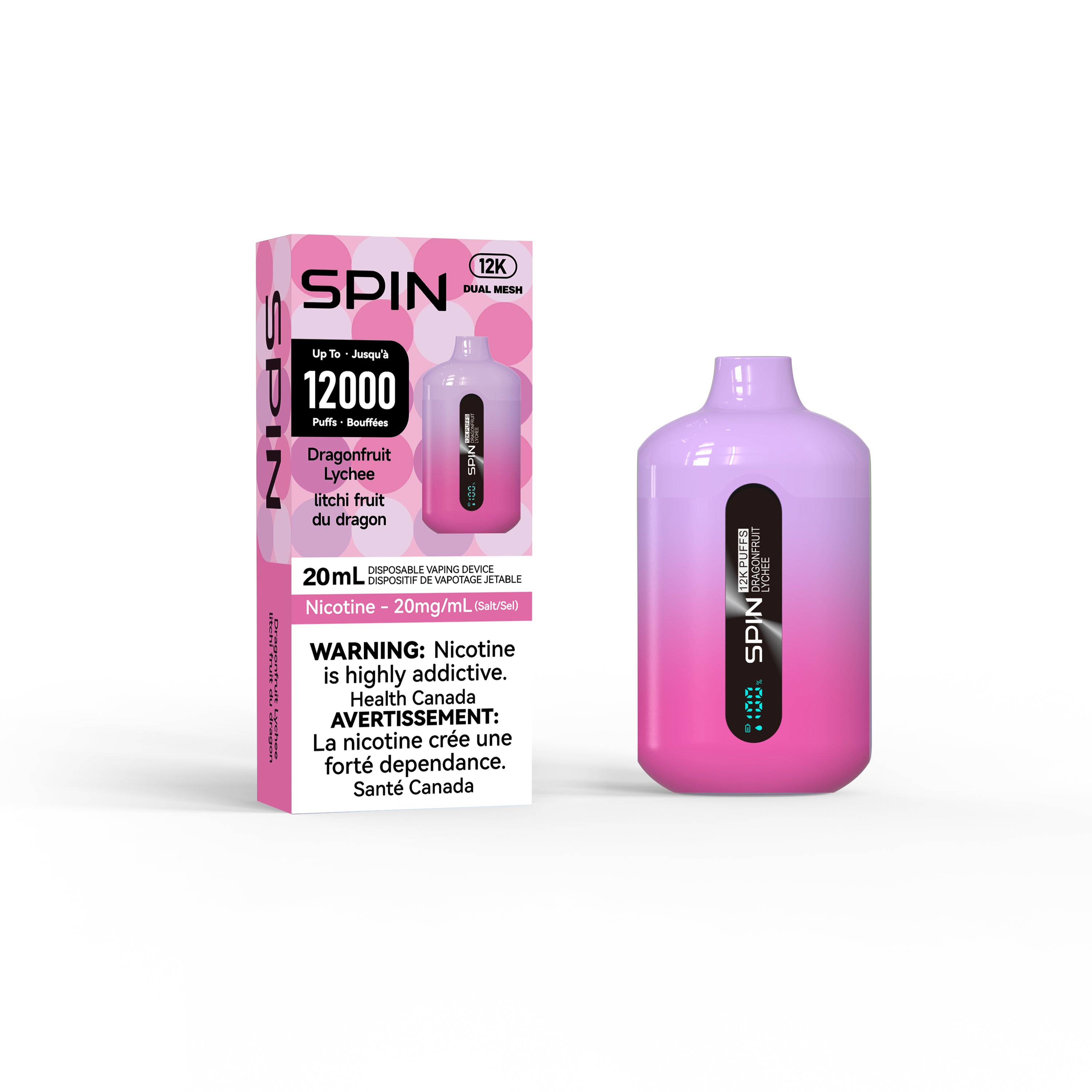 Spin 12K - Up to 12000 Puffs - Dragonfruit Lychee