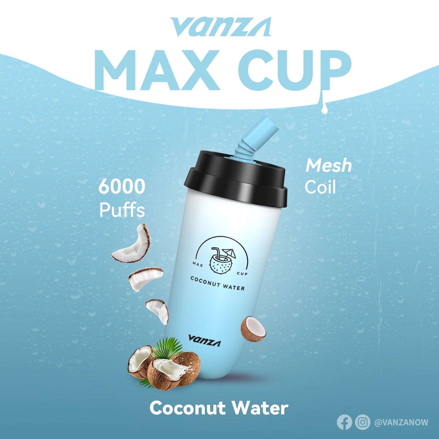 Vanza Max Cup 6000Puffs Disposable Vape - coconut water