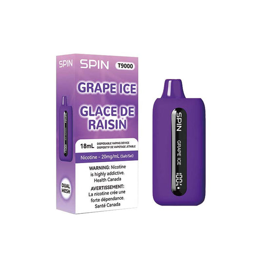 SPIN 9K Rechargeable Disposable Vape - Grape Ice
