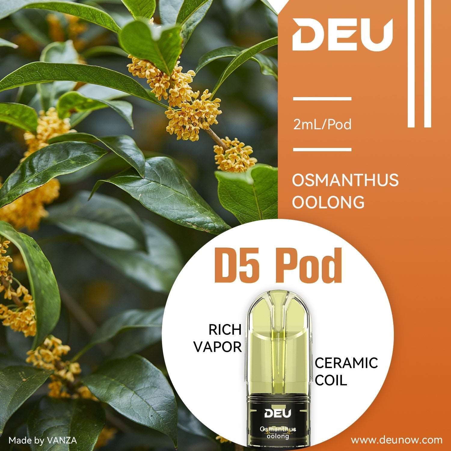 DEU D5 Vape Pods - Osmanthus Oolong