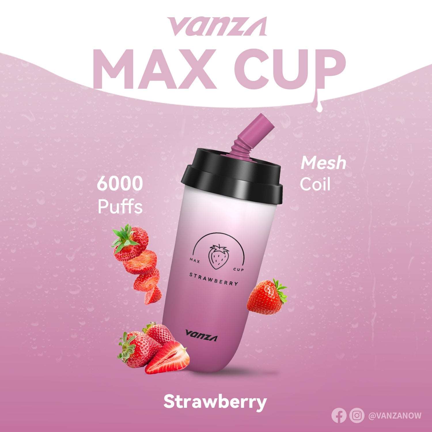 Vanza Max Cup 6000Puffs Disposable Vape - strawberry
