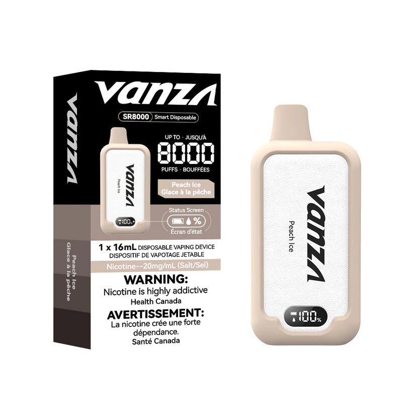 Vanza SR8000 Disposable Rechargeable Vape Peach Ice
